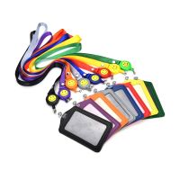 【CW】☫♙✷  1PCS ID Card Holder  Face Reel Lanyard Name Credit Holders Bank Neck Badge