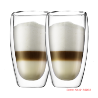 2 Pcs 450Ml Bodum Double-Deck สูญญากาศไข่รูปร่างเย็นแก้วเบียร์ Latte Cappuccino กาแฟแก้วน้ำผลไม้อาหารเช้าถ้วยไอศกรีม