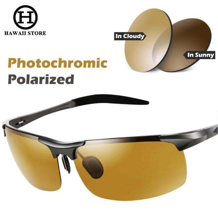 Hawaii Day Night Photochromic Polarized Sunglasses Mens Sunglasses For Drivers Male Safety 9907