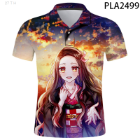 【high quality】  New Summer Kimetsu No Yaiba 3d Printed Men Polo Shirt Fashion Streetwear Casual Polo Homme Harajuku Cool Short Sleeve Tops Ropa