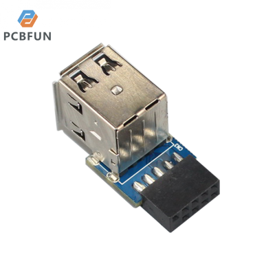 pcbfun มาเธอร์บอร์ด9ขาไปยัง2พอร์ต USB 2.0 USB คู่ตัวแปลง9หมุดอะแดปเตอร์สำหรับผู้หญิงบอร์ด PCB การ์ดเอกซ์เทนเดอร์การเชื่อมต่อ Compter ภายใน