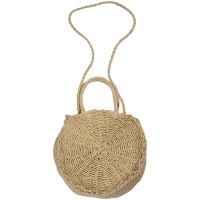 Lady Fresh Handbag Summer Beach Tote Handmade Rattan woven Round Handbag Vintage Retro Straw Knitted Messenger Bag