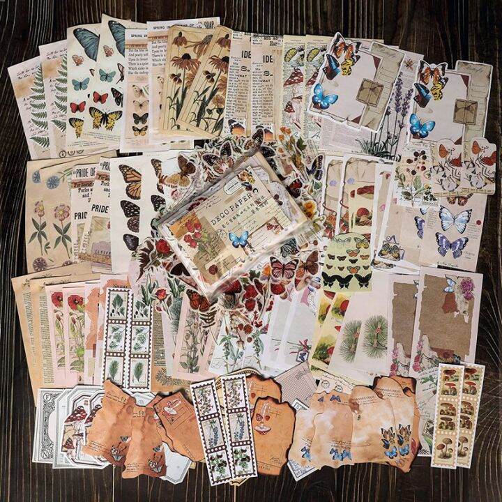 200-pieces-vintage-scrapbook-supplies-pack-for-junk-journal-planners-diy-paper-stickers-vintage-ephemera-pack-decoupage