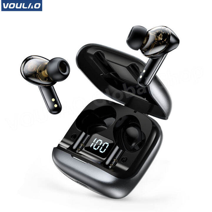 Voulao Tws Double-acting Circle Bluetooth 5.1 Earphones With Mic 