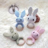 【CW】 1Pc Baby Wooden Teether Crochet Rattle Toy BPA Free Wood Rodent Rattle Baby Mobile Gym Newborn Stroller Educational Toys