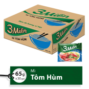 Thùng Mì 3 Miền Tôm Hùm 65g 30 gói x 65g