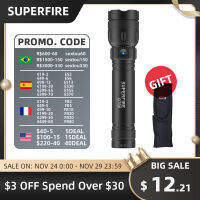 SUPERFIRE GTS6 7W Super Powerful LED Flashlight 5 Modes Type-C Rechargeable Built in 18650 Battery Ultra Bright Torch Camping