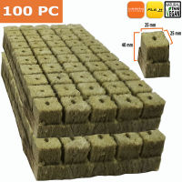 Rockwool Cubes (x100 cubes) Grow Cubes with Holes [25x25x40 mm] or [36x36x40 mm] Stonewool Planting Cubes ก้อนใยหินร็อกวูล สำหรับการเริ่มต้นเมล็ดพันธุ์และการปลูกพืชไร้ดิน ไฮโดรโปน