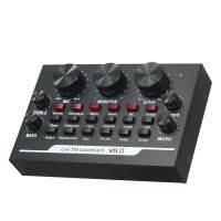 V8II การ์ดเสียงสด BT Accompaniment Audio Mixer พร้อมเอฟเฟกต์เสียงออกอากาศบันทึกเครือข่ายร้องเพลงบนศัพท์แล็ปท็อป