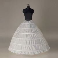 Women Crinoline ticoat A-line 6 8 Hoops Skirt Long Underskirt for Wedding Bridal Dress Ball Gown White