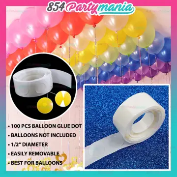 Pack Of 1) Balloons Glue Points Double Sided Adhesive Dots Stickers Tape  for DIY Craft Party Balloon Decorations (1 Roll/100 Pcs)