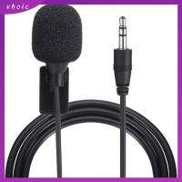 VHOIC สมาร์ทโฟน คอนเดนเซอร์ 3.5mm แฮนด์ฟรี Lavalier Mic ไมโครโฟน คลิปบนปก