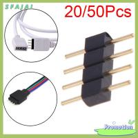 SFAJAI 20/50Pcs สีดำ ไร้บัดกรี สำหรับ Rgb 3528 5050 Smd ปลั๊กอะแดปเตอร์ชาย เทอร์มินัล ขั้วต่อขั้วต่อ 4-Pin