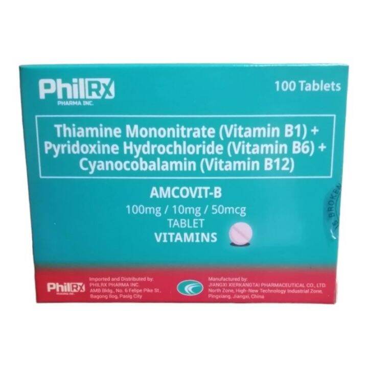 Amcovit B Nervita Vitamin B Complex B1 B6 B12 100 Tablets | Lazada PH