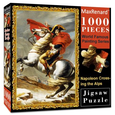 Jigsaw Puzzle 1000 Pieces for Adult Game Oil Painting Collection Napoleon Crossing The Alps Home Wall Decoration