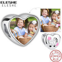 ELESHE Custom Photo Heart Charms 925เงินสเตอร์ลิงเด็ก Carriage ลูกปัด Fit สร้อยข้อมือกำไลข้อมือเครื่องประดับ Makinghot