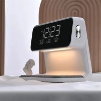 Creative 3-in-1 Bedside Lamp Charging Wireless Phone Clock Alarm Wireless Lcd Charger