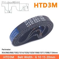 1pc HTD3M Timing Belt Width 6/10/15/20mm 954/960/966/1002/1014/1026/1029/1068/1071/1098/1104mm Rubber Closed Synchronous Belt