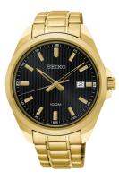 SEIKO นาฬิกาข้อมือผู้ชาย สายหนัง รุ่น  SUR282P,SUR282P1  -  สีทอง