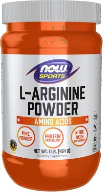 NOW Sports Nutrition 1LB (454g) L-Arginine Powder, Nitric Oxide Precursor, Amino Acids,Vegan metabolism and excretion Pump preworkout larginine แอลอาร์จีนีน