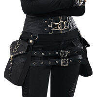 Steampunk เอว Fanny Pack Vintage หนังกระเป๋า Messenger สำหรับผู้หญิงสะโพกกระสอบเข็มขัดกระเป๋ากระเป๋ารถจักรยานยนต์ Gothic Ride Bag