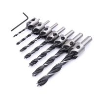 【LZ】❦♚  Broca Countersink Ajustável Flauta Haste Redonda Bocados cônicos para madeira com chave Allen Ferramenta de perfuração para madeira 3-10mm