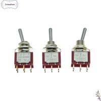 CROSSALISON 6mm ครับ สวิตช์สลับ3ทาง ดีทีพีดีที โลหะสำหรับตกแต่ง สวิตช์รถยนต์/เรือ คุณภาพสูงมาก ค้างคาวอ้วนปิดผนึกขนาดเล็ก กีต้าร์หรือแอมป์แอมแปร์