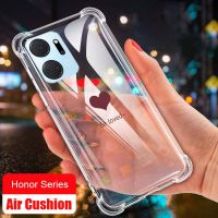 Honor เคส X6 X7a X8 5G X9 5G X7บางเฉียบทนทานลายหัวใจแบบใสเคสซิลิโคนเสริมกันอากาศตกที่มุม