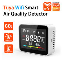 Tuya Wifi สมาร์ทเครื่องตรวจจับคุณภาพอากาศก๊าซคาร์บอนไดออกไซด์ตรวจสอบอุณหภูมิความชื้นเมตรจอแสดงผล LED สมาร์ทบ้าน