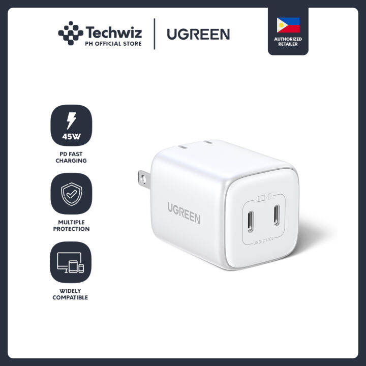 Ugreen Gan Nexode 45w Dual Usb C Pd Gan Fast Charger White Ph Lazada Ph 1275