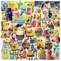 ?พร้อมส่ง?SpongeBob SquarePants 50แผ่น  พีวีซี กันน้ำ สติ๊กเกอร์ sticker สพันจ์บ็อบ สแควร์แพนส์