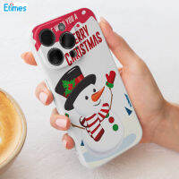 Etimes เคสโทรศัพท์พลาสติกอ่อนสำหรับ iPhone Xmas กรอบมนุษย์หิมะฝาครอบป้องกันกับเลนส์สูงสำหรับ iPhone 7/8/11/12/13/14/15ซีรีส์สกิน ET-MY