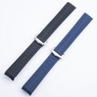 20mm High Quality Natural Soft Rubber Silicone Belt Watch Band Fit For Omega Strap For New Seamaster 300 Bracelet Bent End