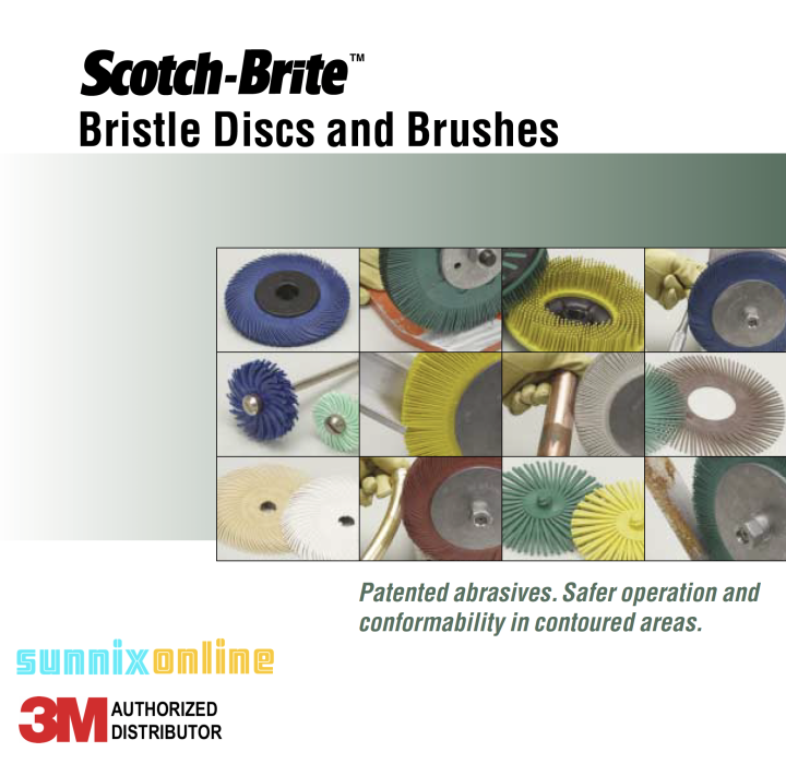 3M Scotch Brite Radial Bristle Disc, 3" x 3/8", 40 Discs/ Box, MOQ 1