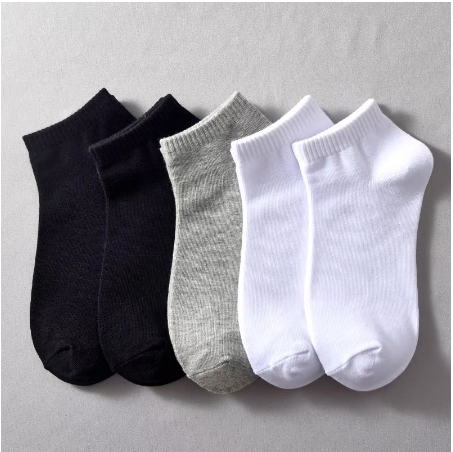 Unisex Socks Invisble Cotton Plain Black/White/Grey Korean Summer ...