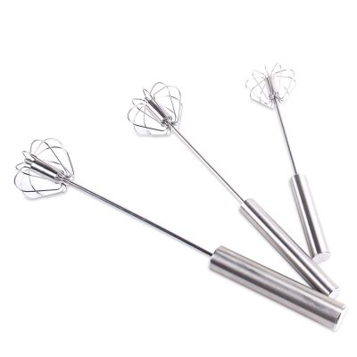 10/12/14 inch Stainless Steel Rotary Egg Beater Semi-Automatic Press Egg Beater Manual Cream Egg Stirring Stick Household