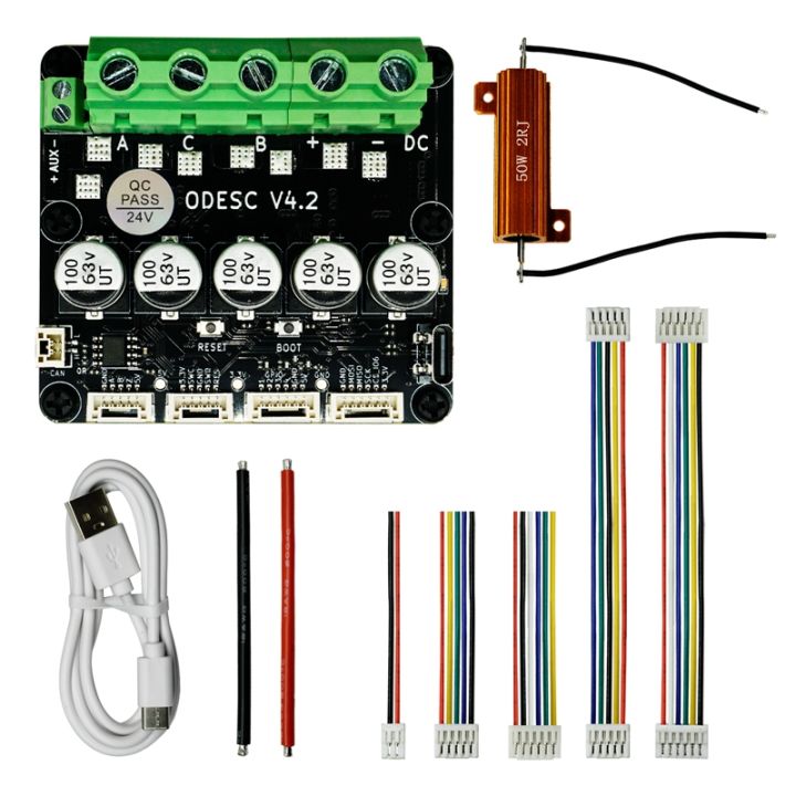 silicone-wire-parts-odesc-v4-2-8-24v-single-drive-high-current-high-precision-brushless-servo-motor-controller-based-on-odrive3-6-upgrade