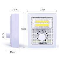 2 COBs ไฟ LED โคมไฟโคมไฟติดผนังแบตเตอรี่ดำเนินการคณะรัฐมนตรีแสงสวิทช์หมุนสไลด์สวิทช์ทางเดินไฟกลางคืนด้วยแม่เหล็ก
