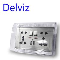 Delviz UK standard switch socket Protective box Dust cover for wall socket Rectangular switch box household waterproof cover box