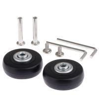 【CW】 2kits Suitcase Wheels 50x18mm Luggage 6mm Rubber Axles screws Wrenches Repair Part Instal