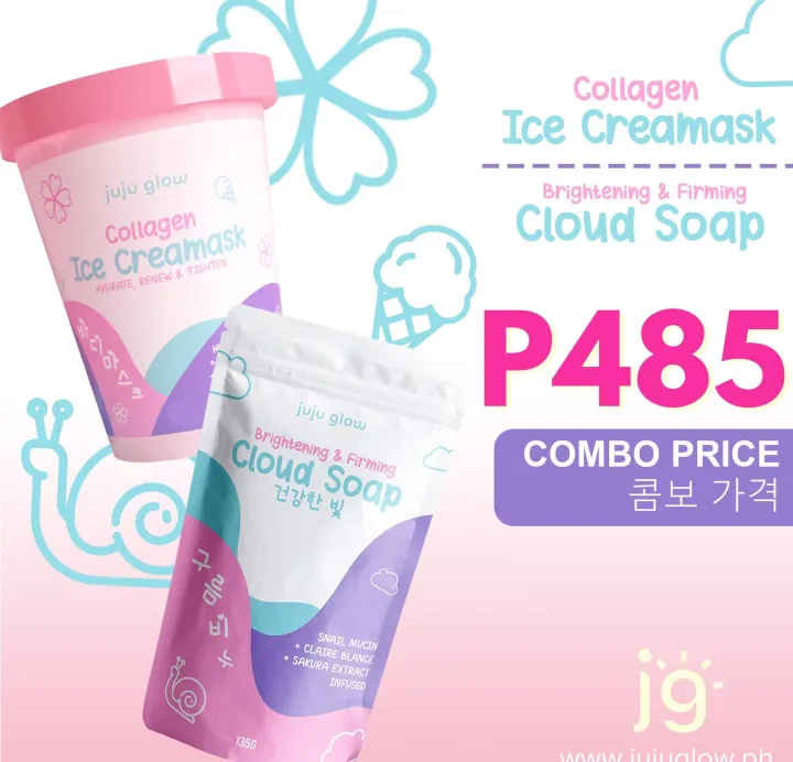 Ultimate Whitening Antiaging Cloud Soap and Collagen Ice cream Mask