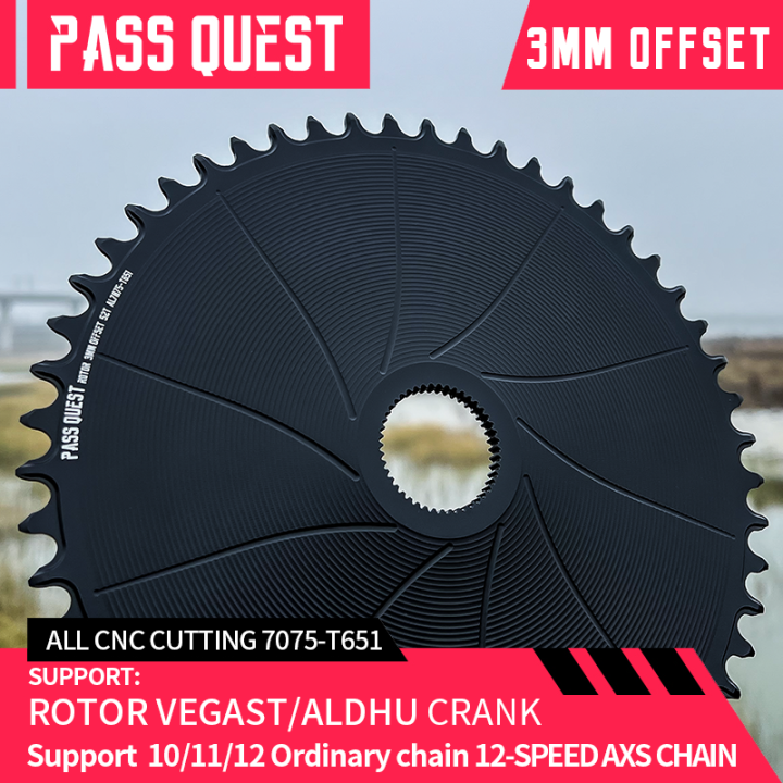 PASS QUEST Rotor Gravel Bike 3mmOffest AERO Round Narrow Wide Chainring