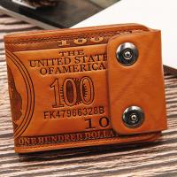 New Double Buckle Mens Short Wallet PU Leather Dollar Coin Purse Multifunction Card Holder Fashion Male Money Wallet