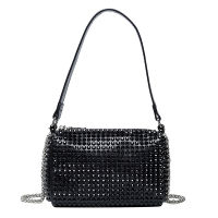 2022 Fashion Rhinestone Shoulder Bag Women PU Leather Luxury Designer Chain Mobile Handbags Female Wallet Crossbody Makeup Bags