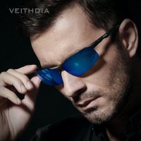 Veithdia Aluminum Magnesium Polarized Mens Sunglasses Sun Glasses Night Driving Bluered Mirror Male Eyewear for Men 6502