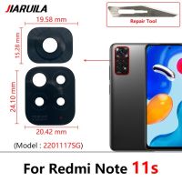 2ชิ้นเลนส์กระจกกล้องหลังด้านหลังของแท้พร้อมการเปลี่ยนสติกเกอร์สำหรับ Xiaomi Redmi Note 11T 11 10T 5G 10S 10 Pro Plus 5G