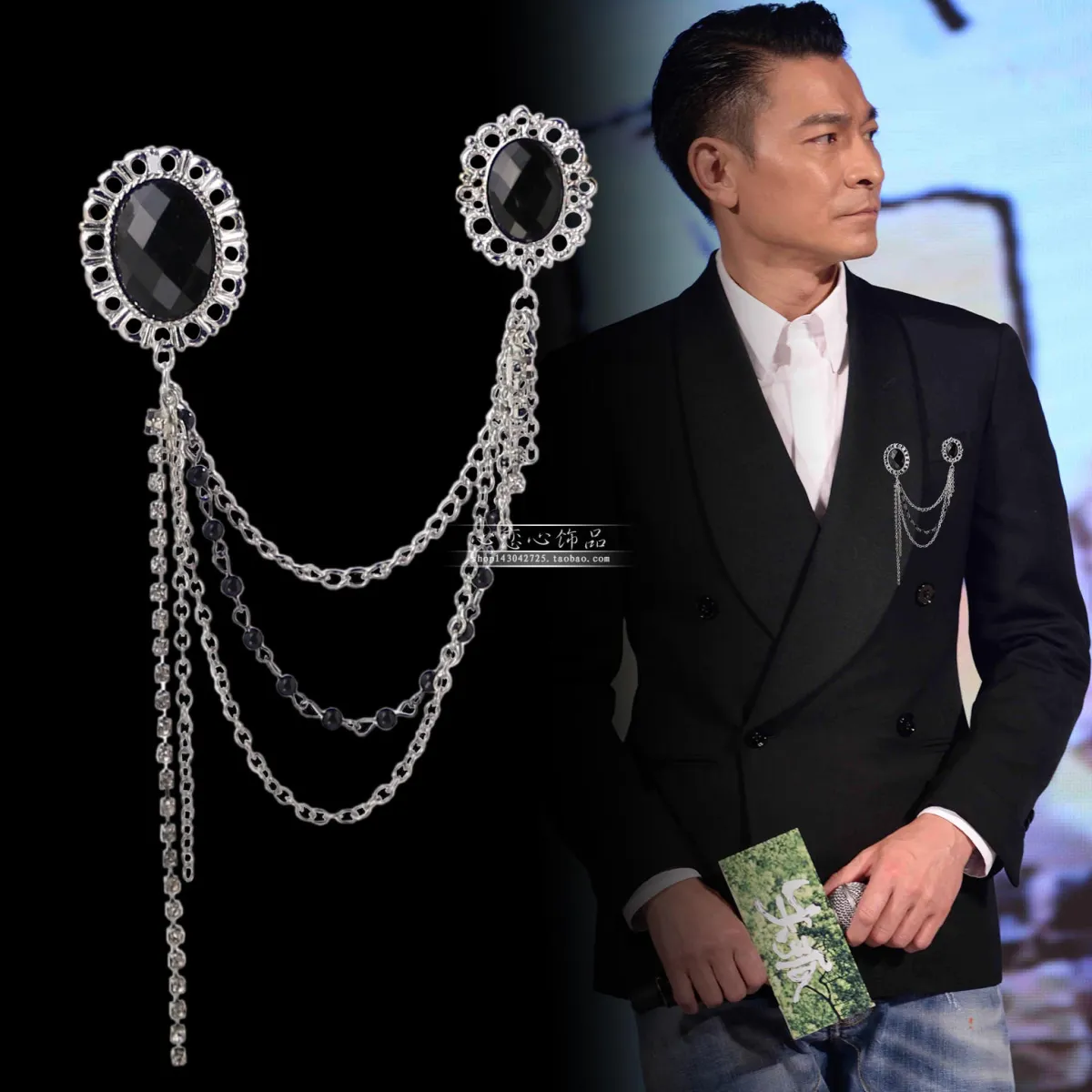 Korean Men's Suit Decorative Chain Small Suit Brooch Vintage Ornaments Clothes Accessories Pendant Pendant Lanyard Fashion | PH