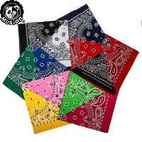 Musion - Hip Hop Colorful Paisley ผ้าฝ้าย100% แฟชั่นผ้าพันคอผ้าพันคอสี่เหลี่ยมสีดำแถบคาดศีรษะสีแดงหลายวิธีในการใช้งาน