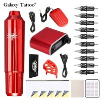 Rotary Tattoo Pen Set RCA  Mini Tattoo Power Supply Color LED Screen Display With 10PCS Tattoo Needles Pedal For Tattoo Artists Stickers