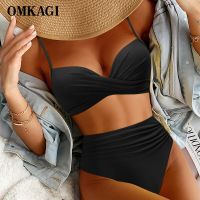 High Waist Bikini Womens Sexy Swimsuit 2023 Bikini Set Swimsuit Solid Srting Bathing Suit Print Push Up Swimwear Women